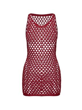 Princess Polly Crochet Knit Mini Dress - Red